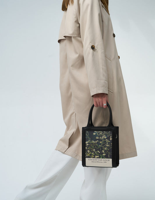 Van Gogh Almond Blossom Black Art Bag