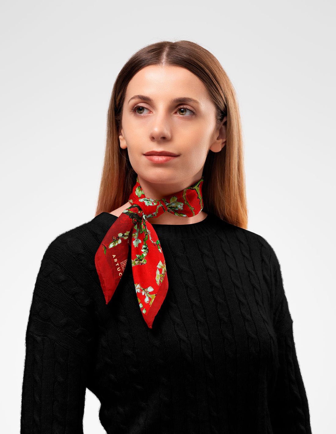 Van Gogh Almond Blossoms Red Scarf