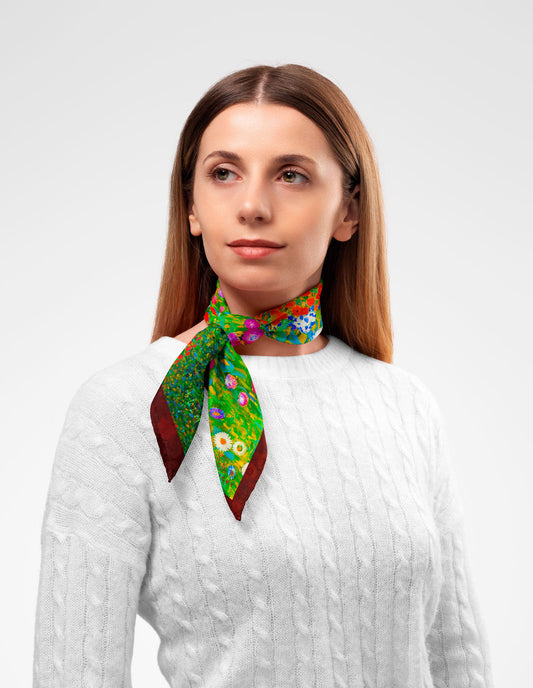 Gustav Klimt Flower Garden Scarf
