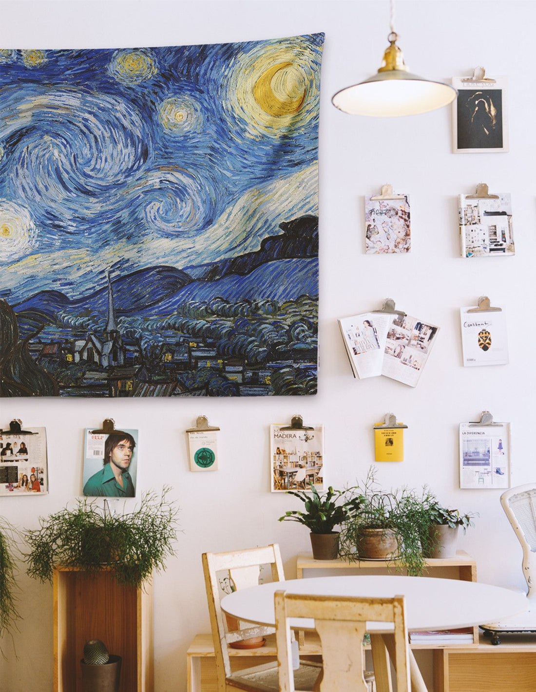 duvar örtüsü Van Gogh Starry Night Yıldızlı Geceler Tablosu