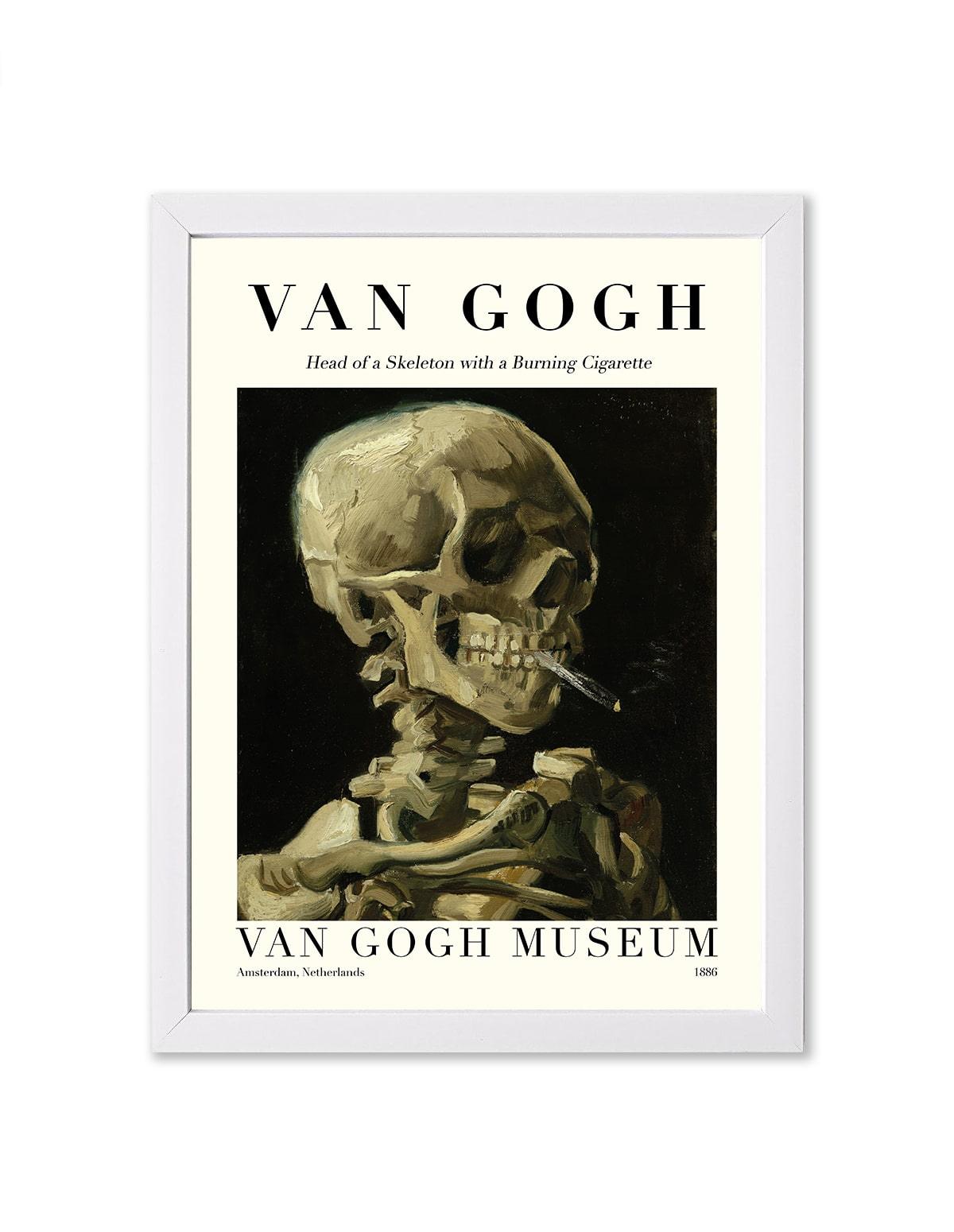 Head of a Skeleton with a Burning Cigarette 1890, Vincent van Gogh - artucky-US - import_2022_07_19_113509, poster, tablo, çerçeve