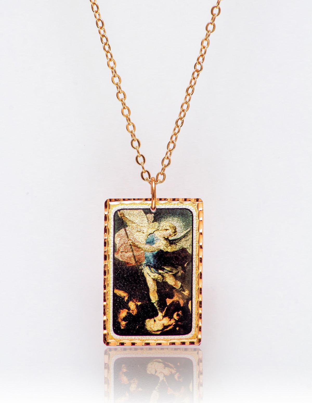 Luca Giordano St. Michael 1663 Necklace - artucky-US - import_2022_07_19_113509, micheal, st., tablo