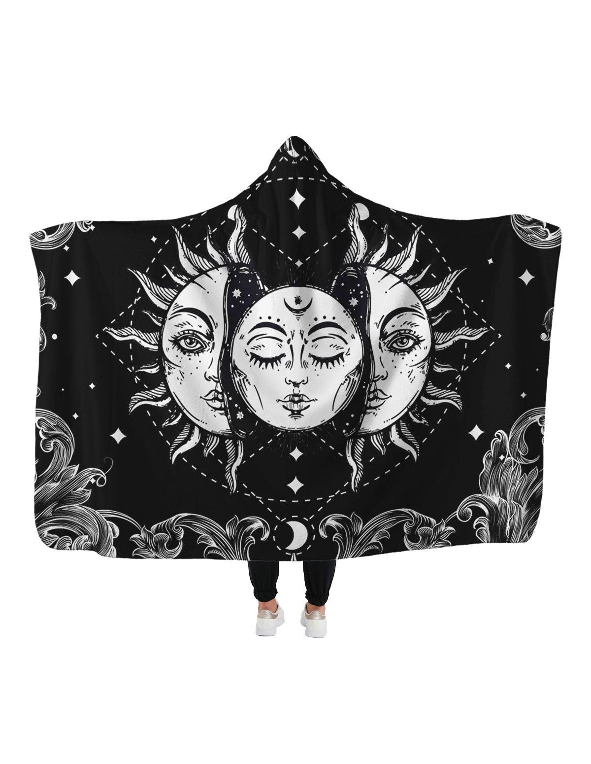 Sun and Moon Hoodie Blanket - artucky-US - ay, battaniye, gezegen, gezegenler, giyim, güneş, import_2022_07_19_113509, kapüşonlu, kapşonlu, kapşonlu battaniye, moon, sun, sun and moon, uzay